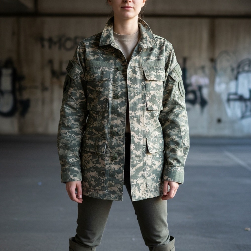 US Air Force Utility Shirt Womens 10 Regular ABU Digital Tiger Stripe Camo